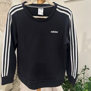 Adidas Black 3-Stripe Crewneck Sweatshirt Women’s Medium